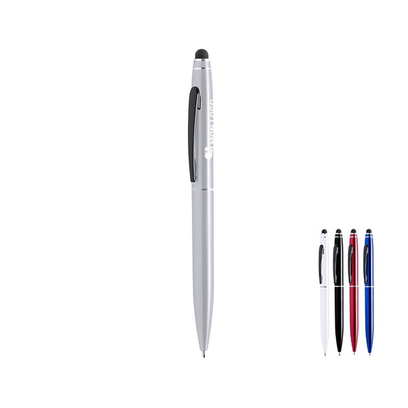 Stylo métal tactile personnalisé avec logo. Stylo publicitaire stylet