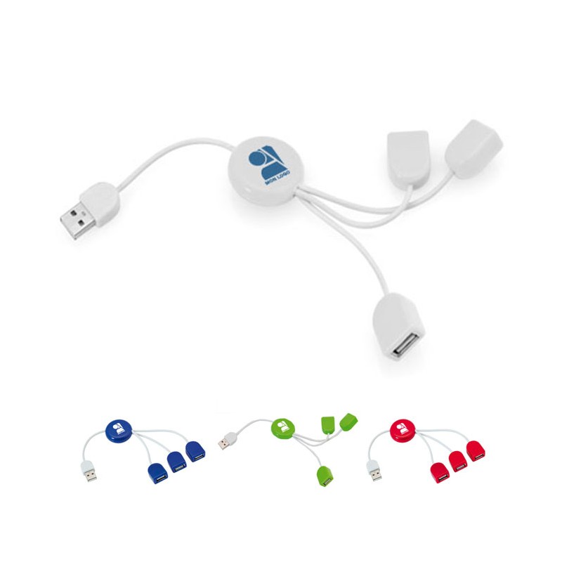 Multi Port USB 3 ports USB 2.0 'Pod' Couleur Bleu