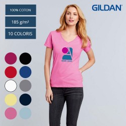 T-Shirt Col V Femme...