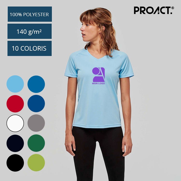 T shirt femme ®Proact personnalisé en polyester respirant 140G/M²