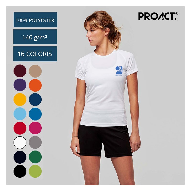 T-Shirt Sport Femme 140gr/m² 'Quidry' Taille XS Couleur Aqua Blue