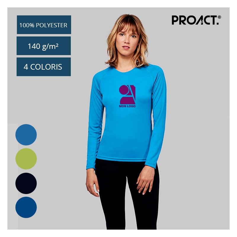 T-Shirt Sport Femme 140gr/m² 'Quilong' Taille XS Couleur Aqua Blue