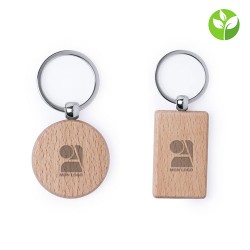 Porte-clés en bois personnalisable - Goodies publicitaires chez Kadopro