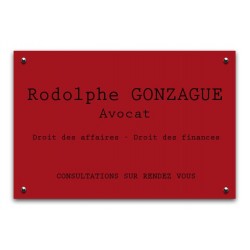 Plaque classique ROUGE 30 x...